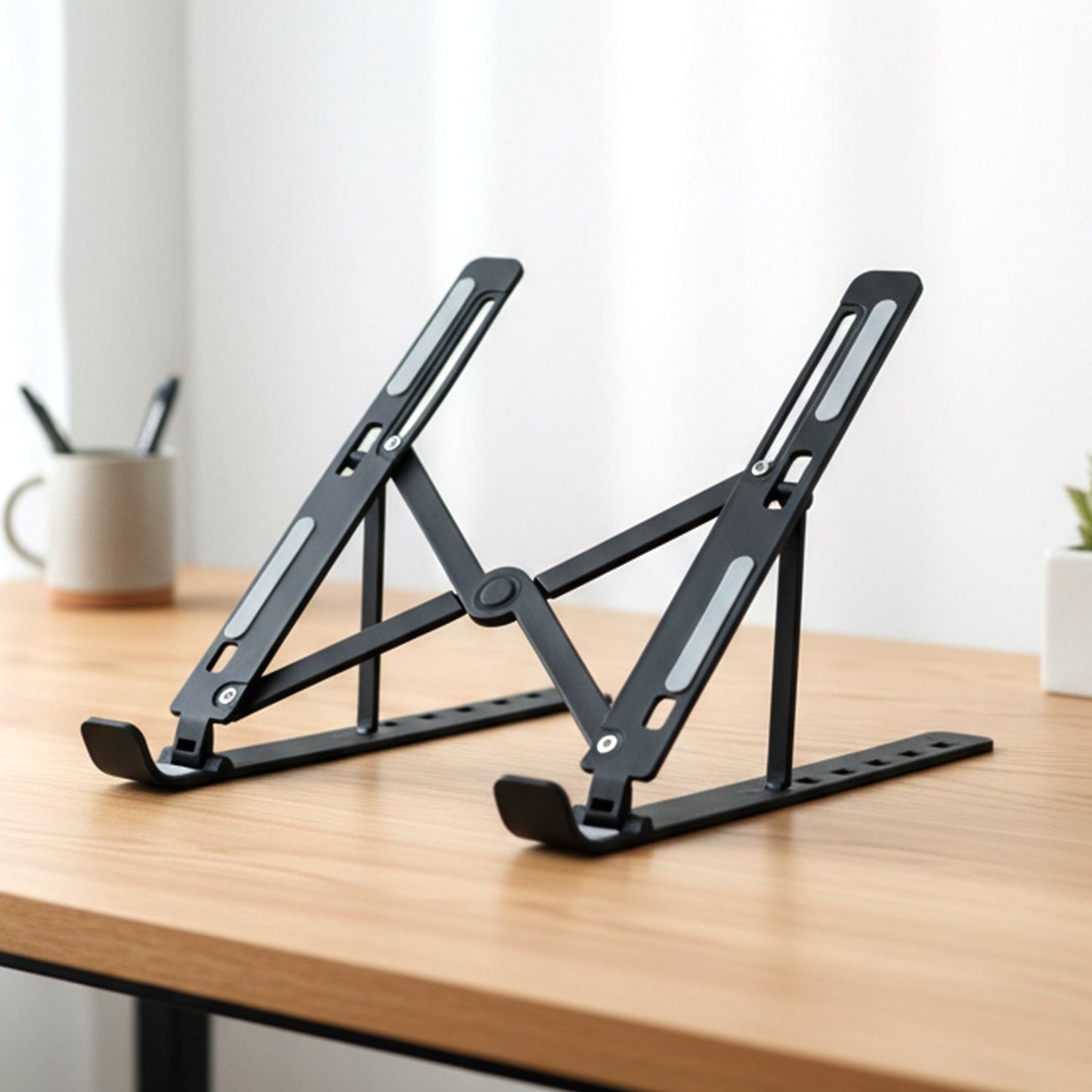 Plastic Adjustable Portable Tablet Stand – Ergonomic Holder Riser (Up to 14 inch)