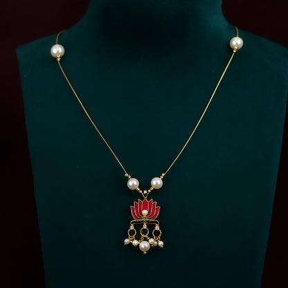 Traditional Lotus Motif Pendant Chain (1 Pc)
