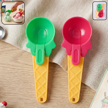 Plastic Premium Ice Cream Scoop Set – 2 Pcs