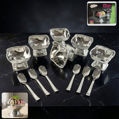 Premium 6-piece stainless steel ice cream cups