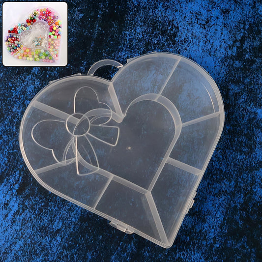 Heart-shaped plastic bead storage organizer box 10 adjustable compartments India
