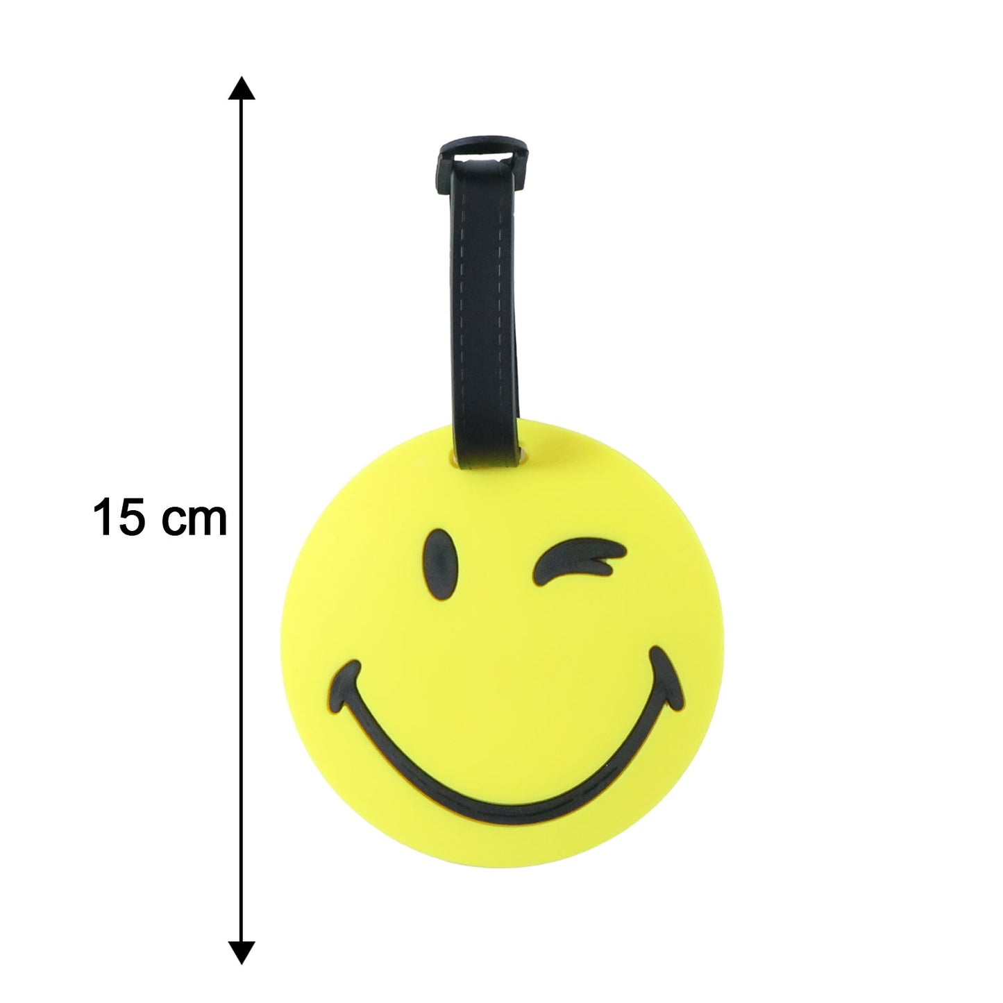 smiley luggage identifier tag