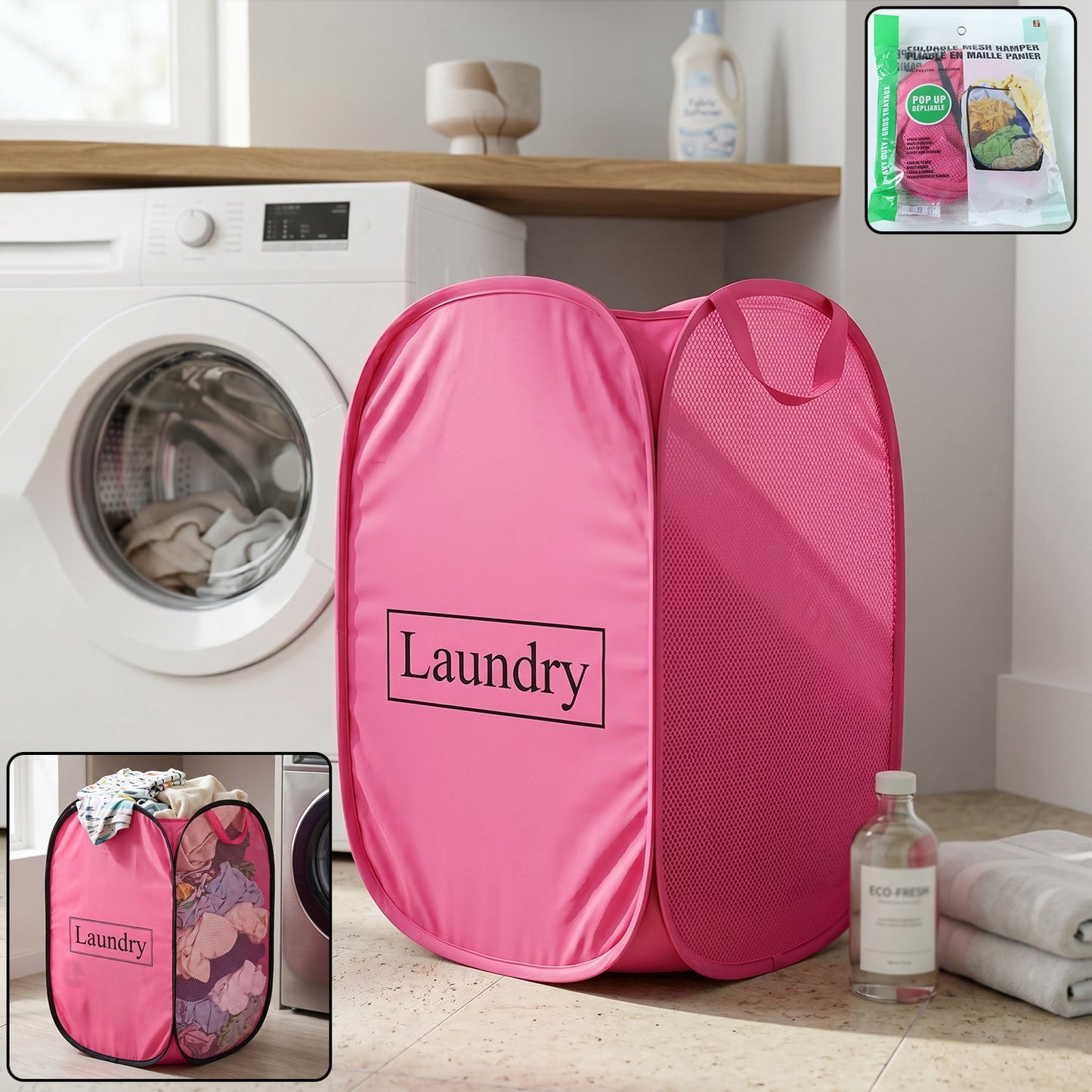 foldable fabric laundry basket