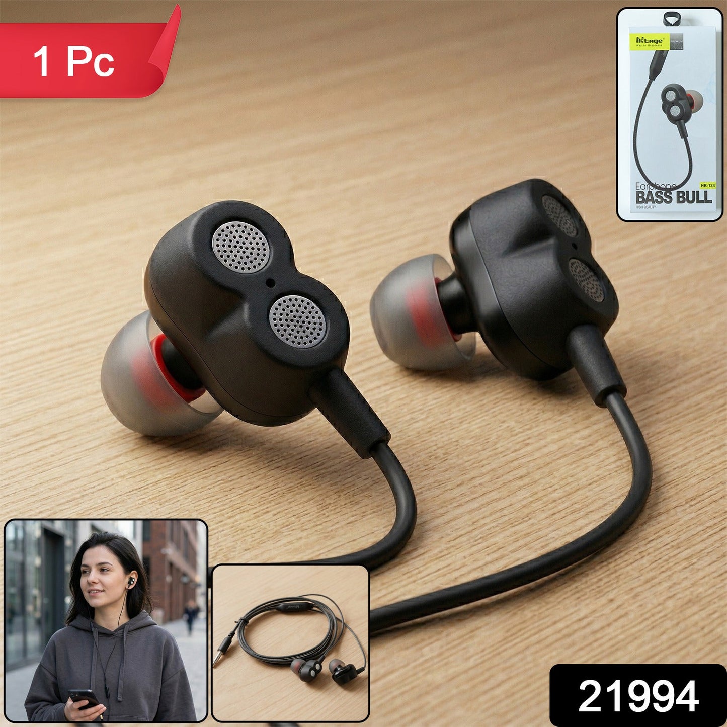 wired earphones with deep bass audio quality